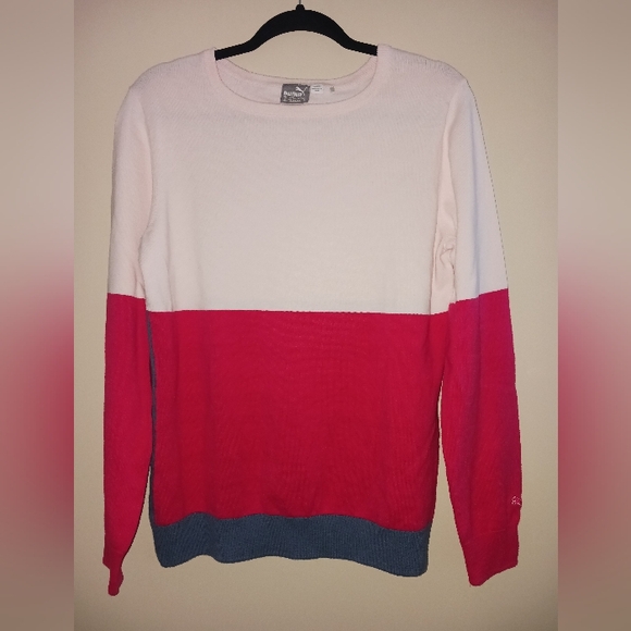 Puma Pink and Gray Long Sleeve Sweater Size XL - Picture 1 of 4